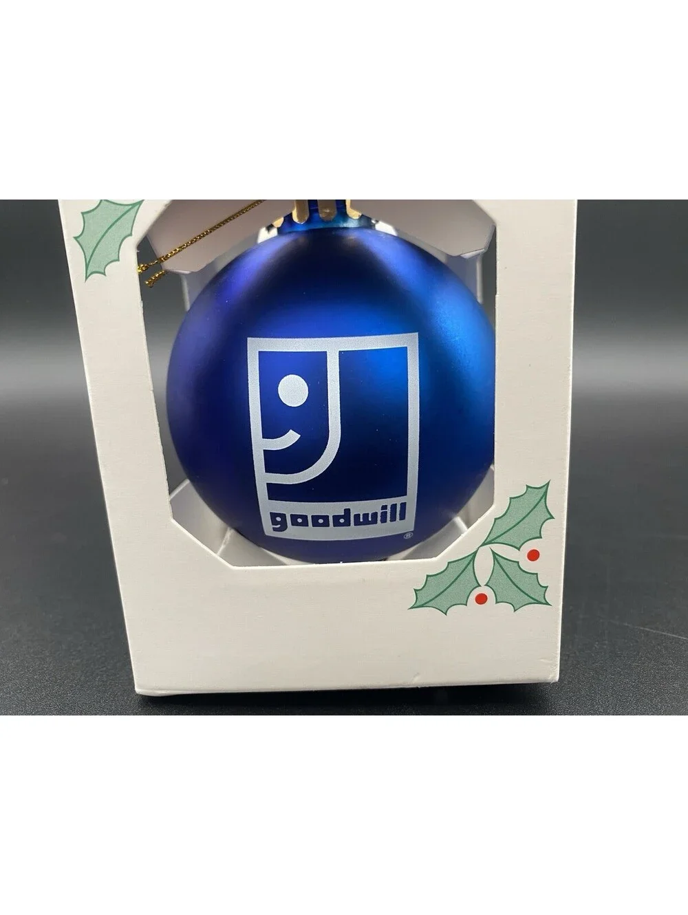 Happy Holidays! Blue Goodwill Ball Christmas Ornament
